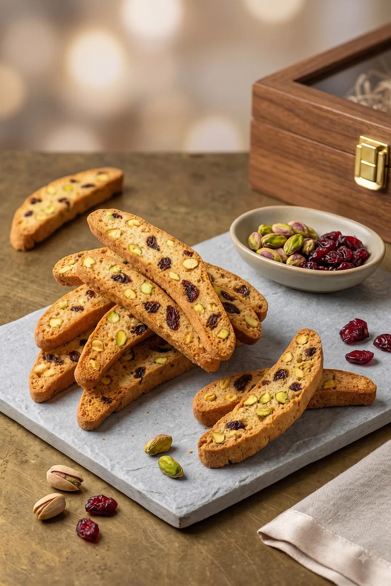 Pistachio and Cranberry Biscotti, Moi Doughssier